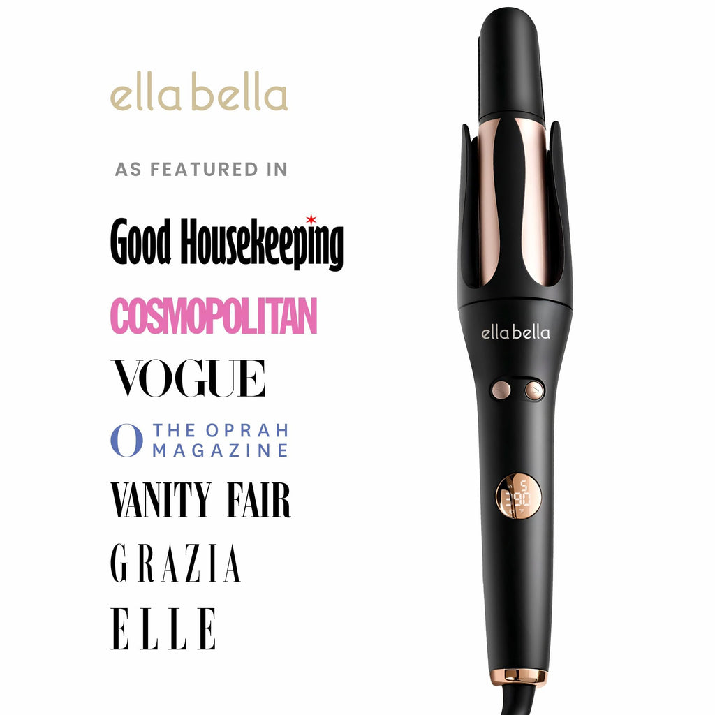 ELLA BELLA® Automatic Rotating Curling Iron • Auto Hair Curlers • Easy to Use • Digital Display to Accurately Control Temperature • Transform Your Look in Seconds • Ideal for Longer Hair