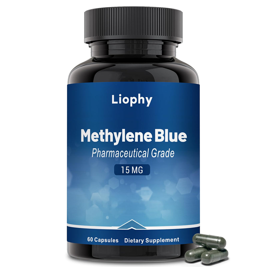 Liophy Methylene Blue Capsules — Premium Quality Methylene Blue with Vitamin C Ester, Dietary Supplement, 60 Easy‑to‑Swallow Capsules