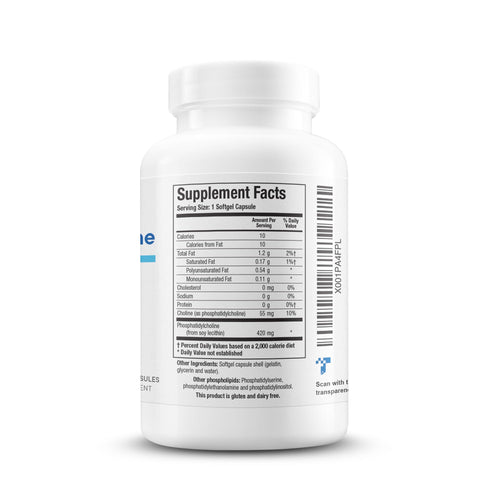 BIOTICS RESEARCH Phosphatidylcholine 420 mg/softgel, Healthy Cognitive Function, Derived from Lecithin, Contains Choline for Neurotransmitter Acetylcholine, 100 Servings