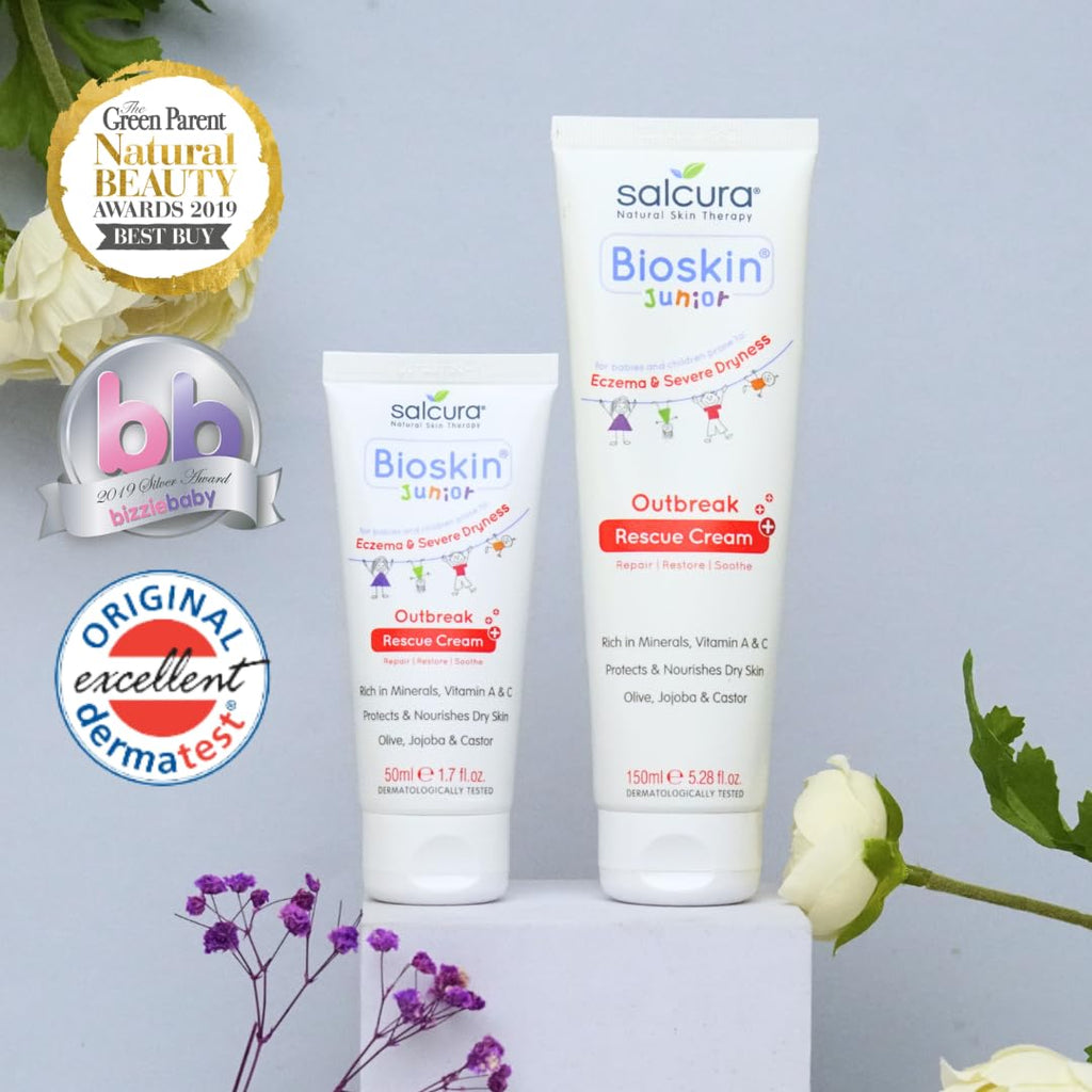 Salcura Natural Skin Therapy, Bioskin Junior Outbreak Rescue Cream, Packed With Natural Ingredients, Soothes Irritation, Nourish & Sooth Dryness & Flakiness, Supports The Skin Back To Health 50ml
