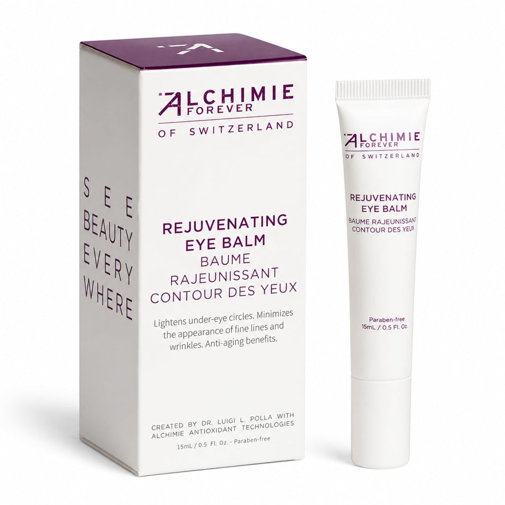 Alchimie Forever Rejuvenating Eye Balm | Hydrating Anti-Aging Eye Cream with Jojoba and Cocoa Butter, European Blueberries, Vitamin K | Reduce Dark Under Eye Circles and Premature Aging | 0.5 fl oz