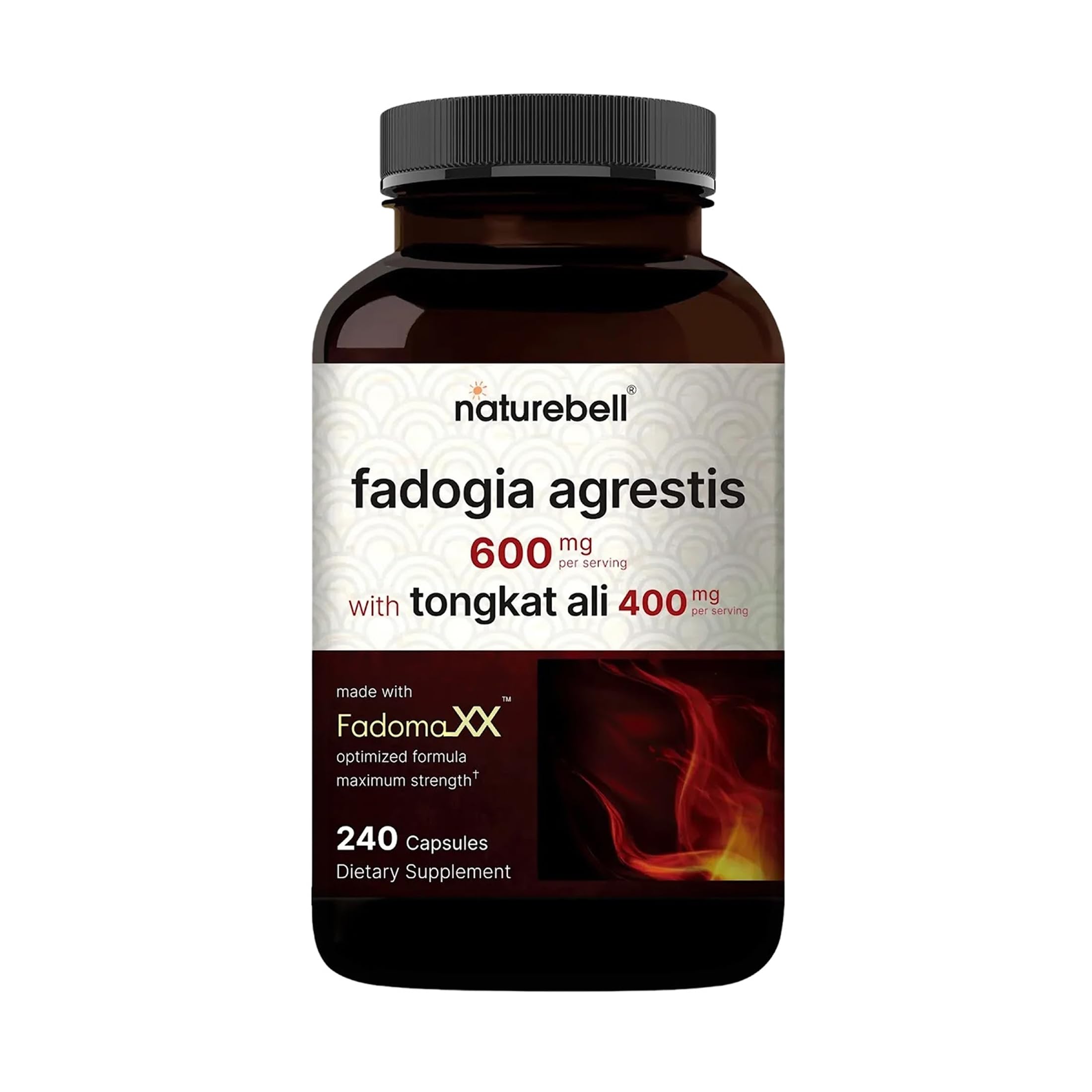 NatureBell Fadogia Agrestis 600mg & Tongkat Ali 400mg - 240 Capsules (4-Month Supply) - High-Potency Supplement for Energy, Vitality & Workout Support - Non-GMO, Gluten-Free - 3rd Party Tested