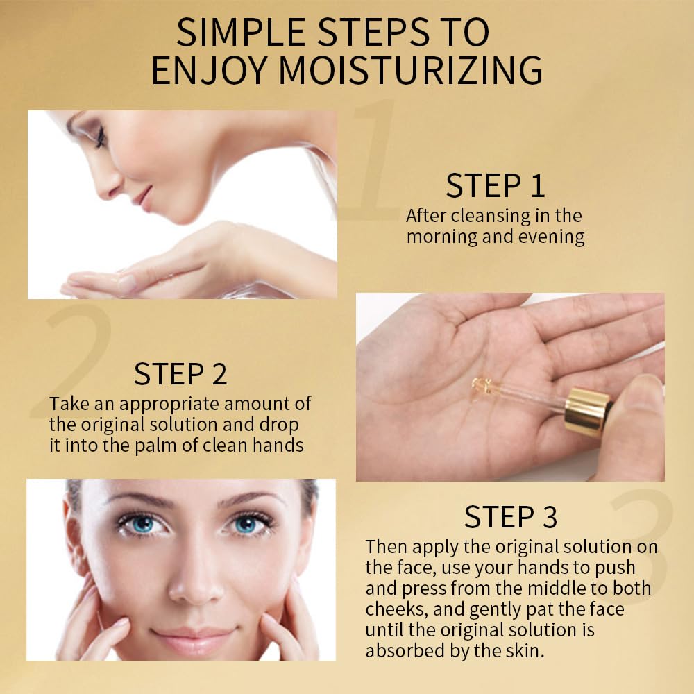 24k Gold Serum for Face, Skin Moisturizing Anti-Aging Anti-Redness Acne Treatment Essence Cream for Dark Spots & Fine Lines, Skin Care Gold Essence Nicotinamide Serum (30ml)