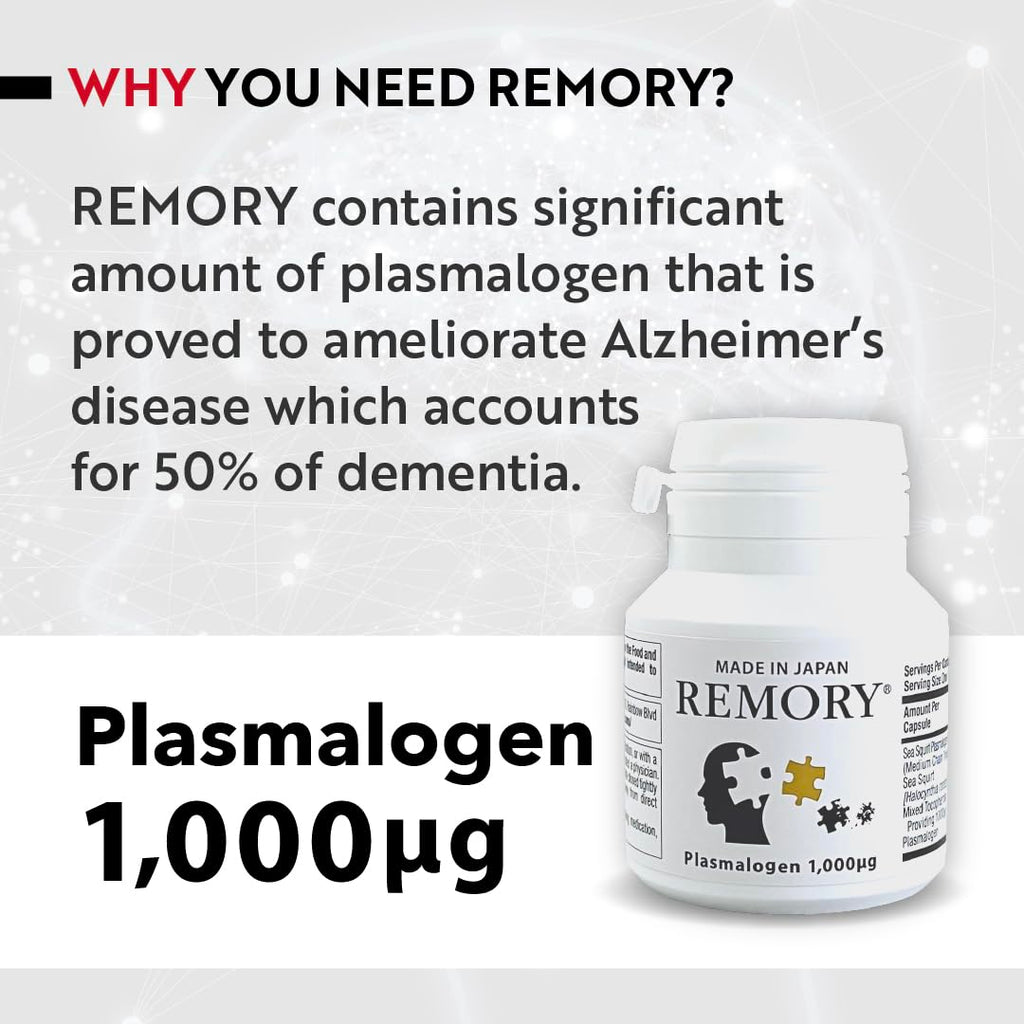 REMORY Plasmalogen Sea Squirt Supplement - Brain Health Supplement - 30 Days Supply