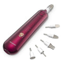 Professional Manicure Pedicure Set, Cordless Electric Nail File Kit, Rechargeable Nail Grinder for Thick Nails, 5 Speeds Hand Foot Nail Care Trimmer Buffer Tools (Red)