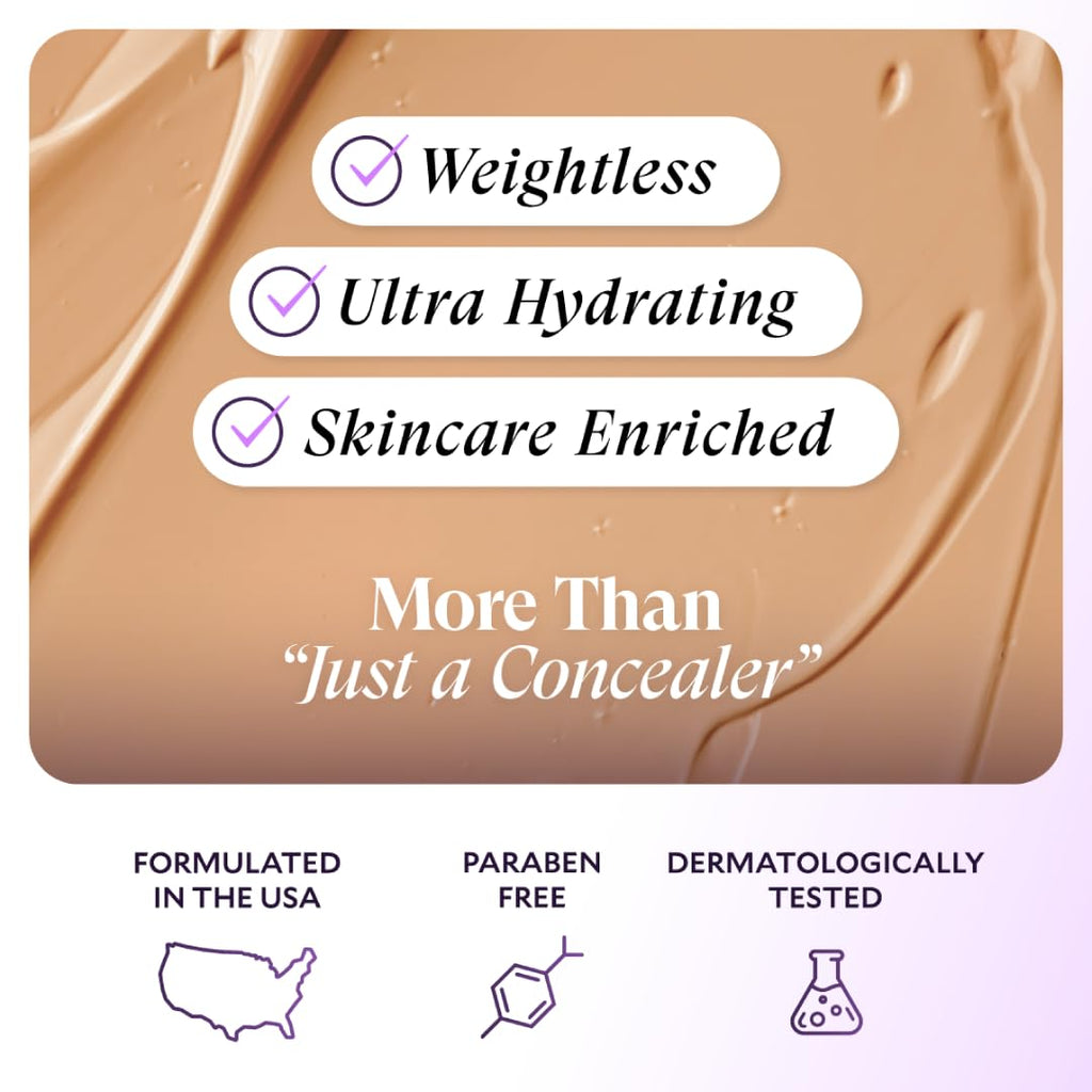 Fièra Luxury Concealer & Foundation with Anti-Aging Ingredients - Full Coverage for Dark Circles, Wrinkles, Fine Lines, and Spots, All-Day Wear For Mature Skin - Medium, 0.5 FL. OZ. / 15 ML