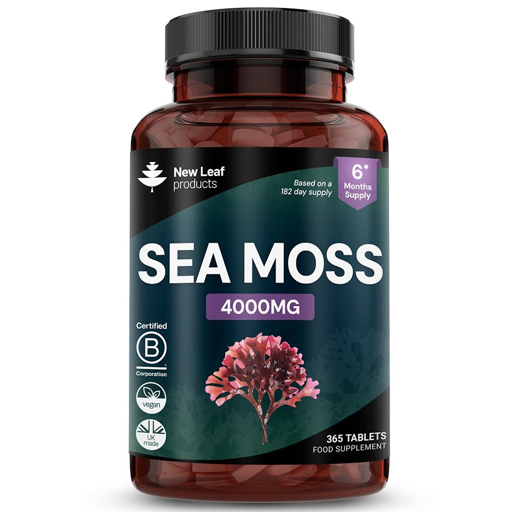 Sea Moss Tablets Extract High Strength 4000mg - Sea Moss Supplement 365 Tablets (not sea Moss Capsule) High Potency - UK Made - Vegan - Non GMO