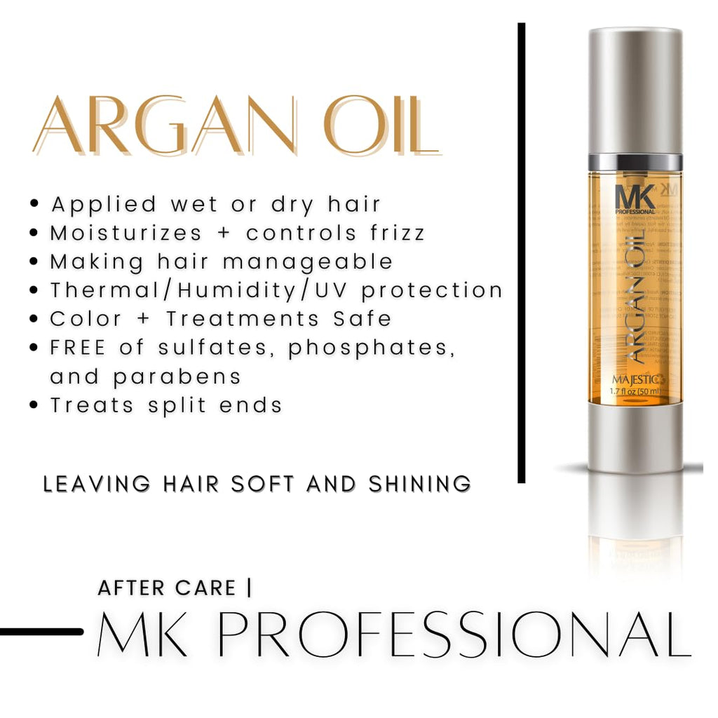 MK Professional Argan Oil for Hair, 4 fl oz (120ml) Pure & Natural Morocco Argan Oil by Majestic Keratin for Dry Damaged Hair, Scalp, Paraben Free - MADE IN USA