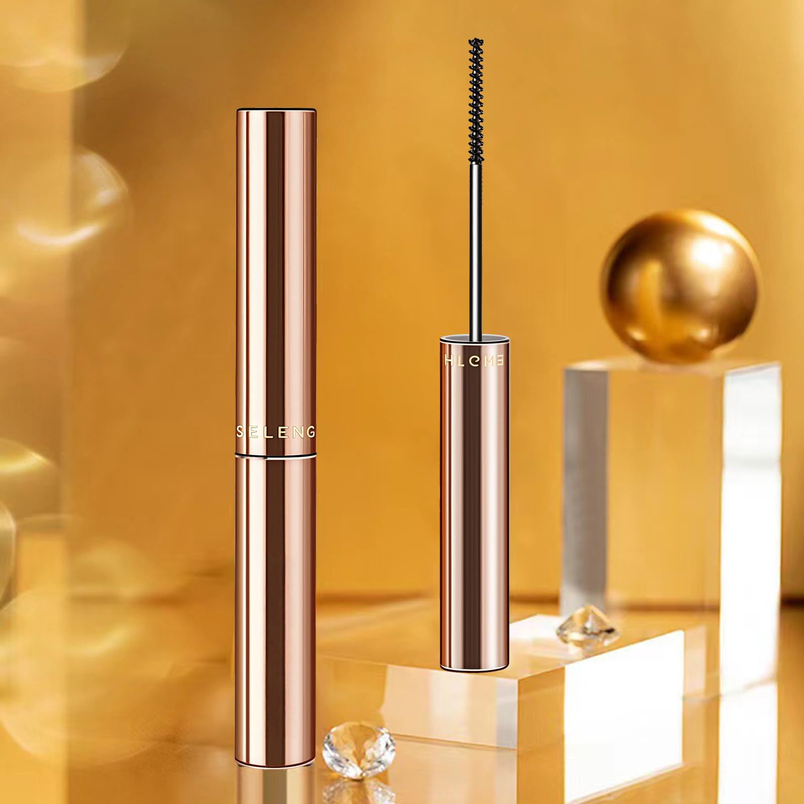 Black Mascara for Older Women 60 Plus - Telescopic Mascara Waterproof Specially Designed for Mature Women, Smudge-proof, Ultra-Precise Slim Adjustable Brush to Any Angle, Smudge-proof,No Clumps
