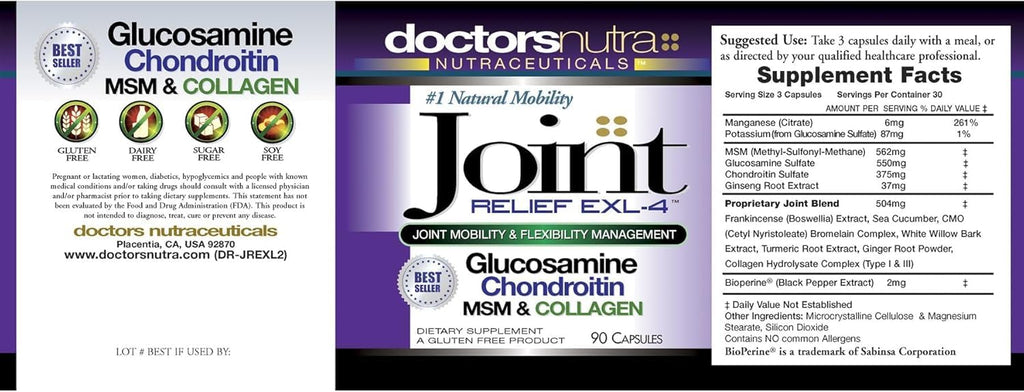 Doctors Nutra Nutraceuticals Joint Support Supplement (Pack of 2) with Glucosamine, Chondroitin, MSM and Turmeric