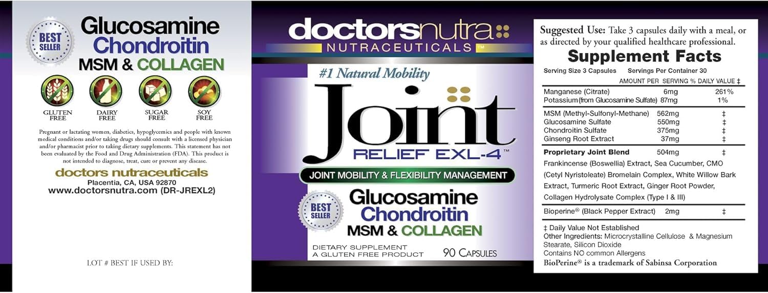Doctors Nutra Nutraceuticals Joint Support Supplement (Pack of 2) with Glucosamine, Chondroitin, MSM and Turmeric
