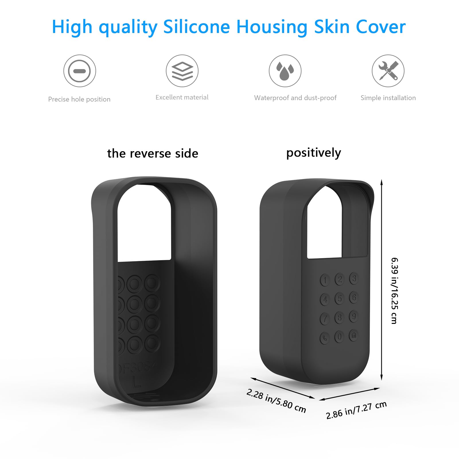 Koroao Silicone Skin Cover for myQ Smart Garage Door Video keypad with Angle Mount Accessories (Only for Left，Black)