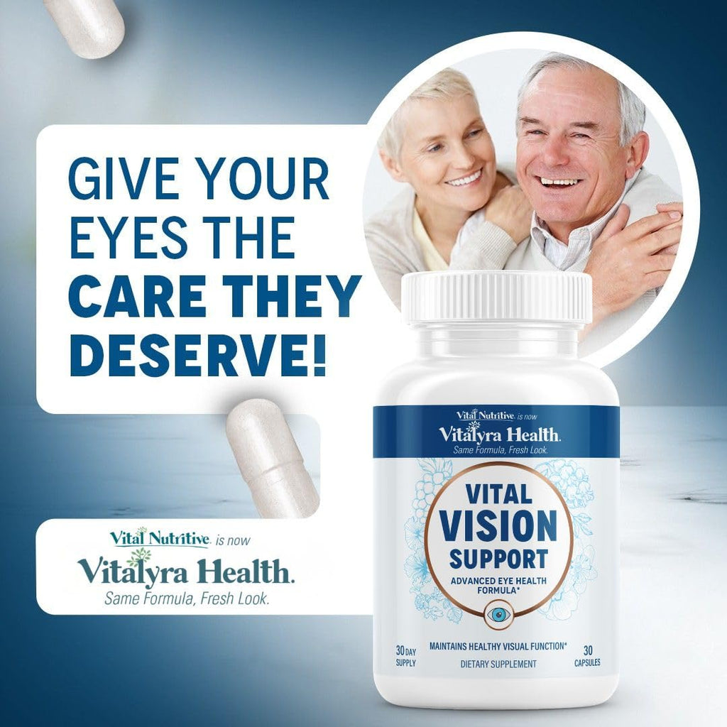 Vital Vision Support – Eye Health Supplement with Vitamin A, Lutein, Beta Carotene & Antioxidants – Eye Vitamins Support Hydration & Oxidative Stress -30 Days Serving