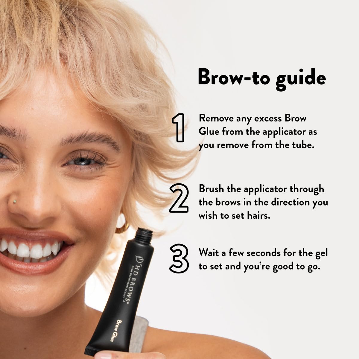HD BROWS Brow Glue Brow Setting Gels Extreme Hold Gel, Dark Brown/Black