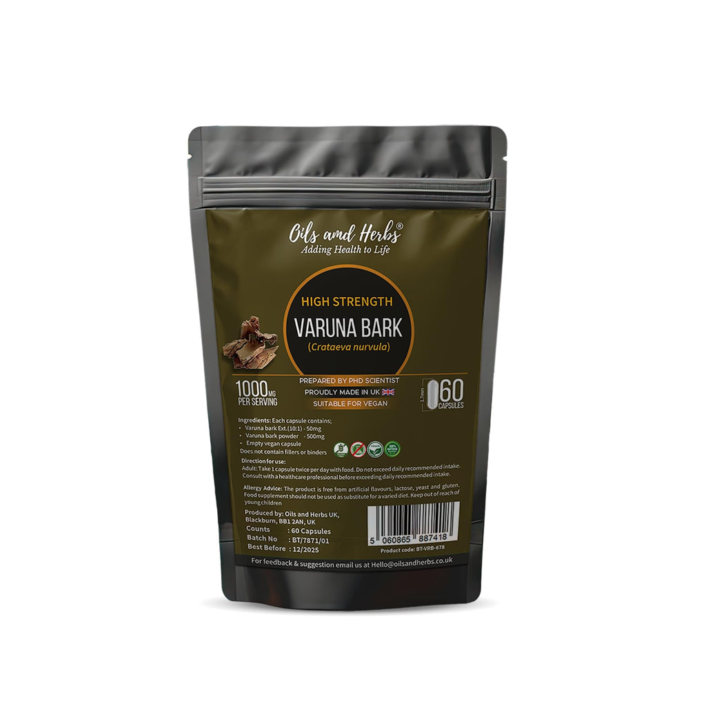 High Strength Varuna Bark Capsule- 2000MG- No fillers or Binders- Made in UK- Prepared by Phd Scientist