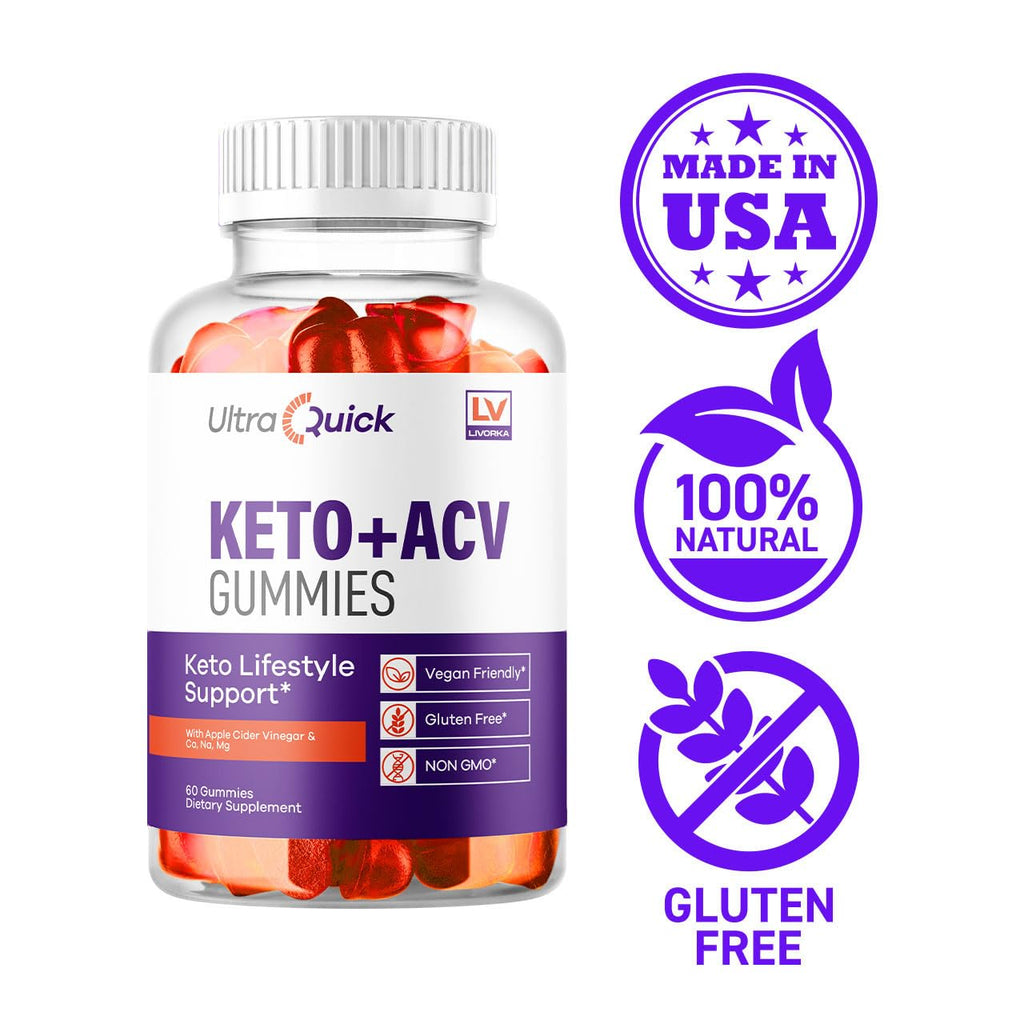 LIVORKA (5 Pack) Ultra Quick Keto ACV Gummies, UltraQuick KetoACVGummies 1050MG, UltraQuickKeto Plus ACV Gummys Support, UltraQuickKeto, UltraQuickKetoPlus Gummy, 300 Gummies for 5 Months