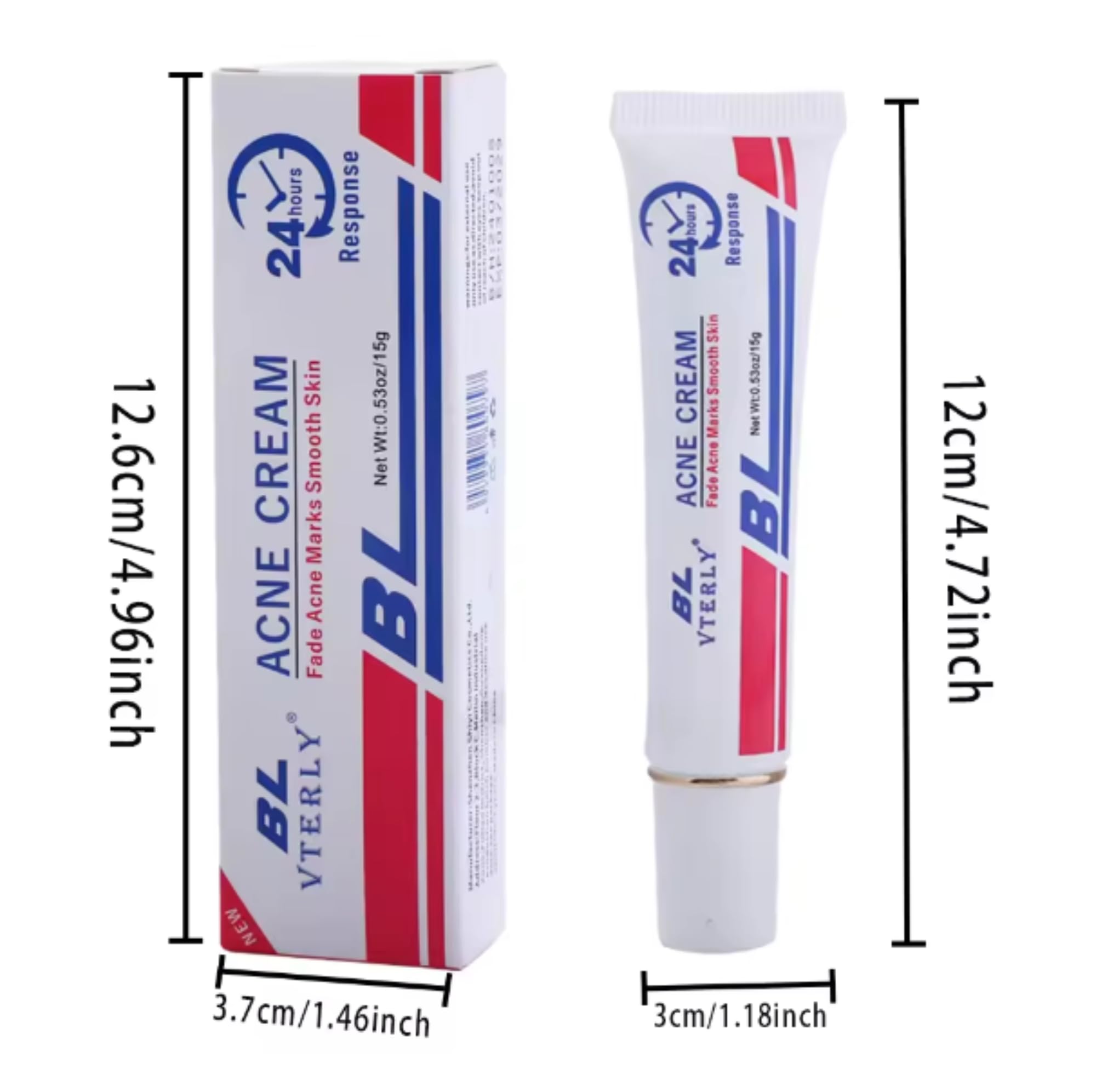 Acne Cream Scar Treatment Fast Acting - 24-Hour Spot Reduction, Anti Acne Formula, Sensitive Skin Safe, Includes Rapid Acne Scar Removal, Moisturiser, Deep Pore Cleansing - 15g
