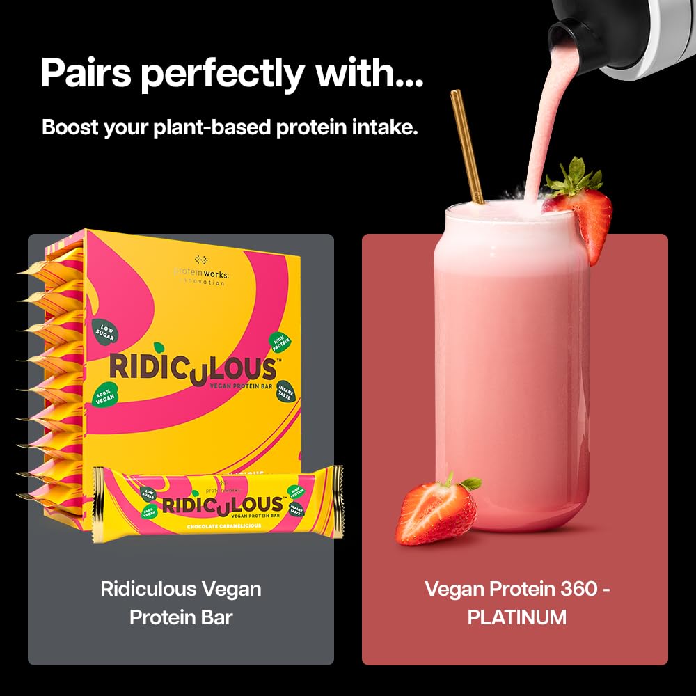 Protein Works | Vegan Protein 360 - Platinum, Strawberries & Cream, 500g