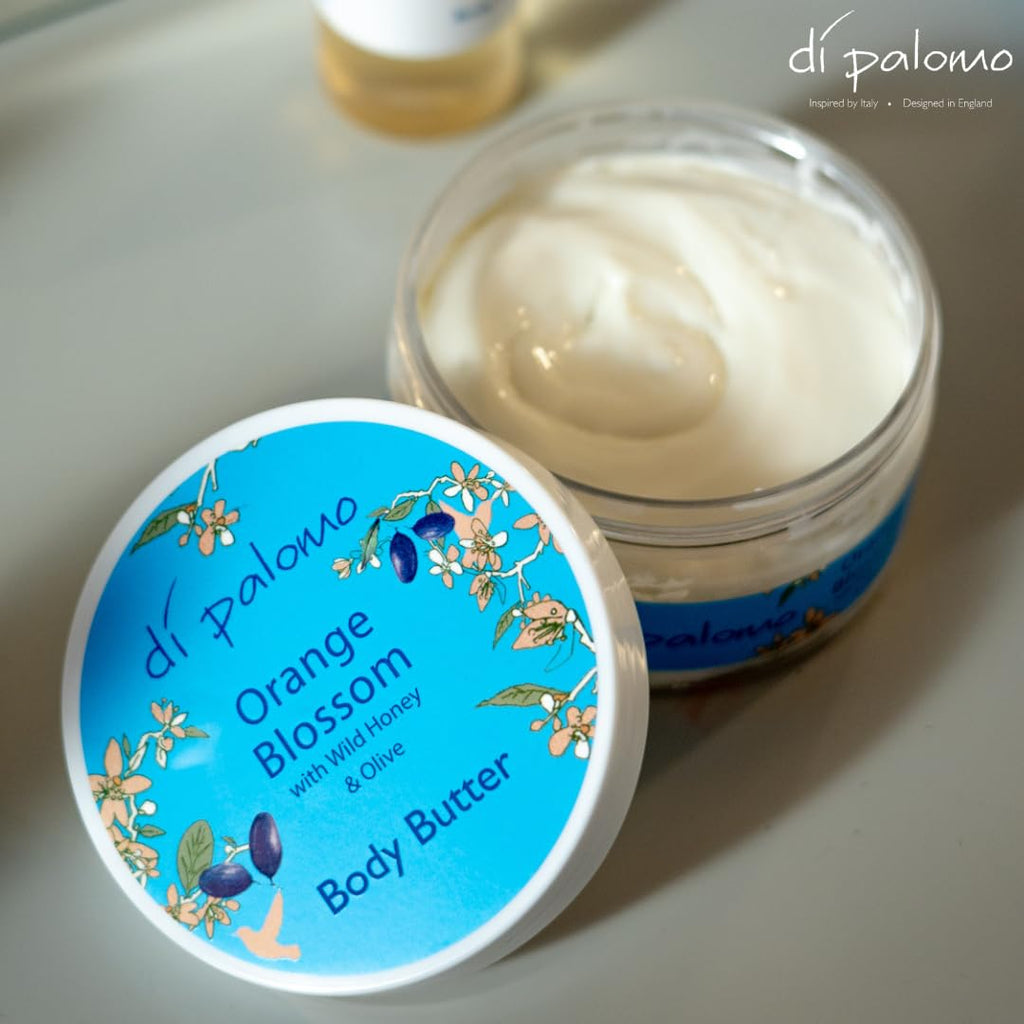 Di Palomo Orange Blossom & Honey Body Shea Butter 200ml | Luxurious Shea Butter Moisturiser & Lotion for Women | Hydrating Skincare & Body Cream