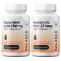 Pure Hyaluronic Acid Supplement 250mg with Vitamin C 50mg, 120 Vegan Capsules - Skin Hydration for Natural Glow, Hair, Nails, Bone and Joint Health Formula