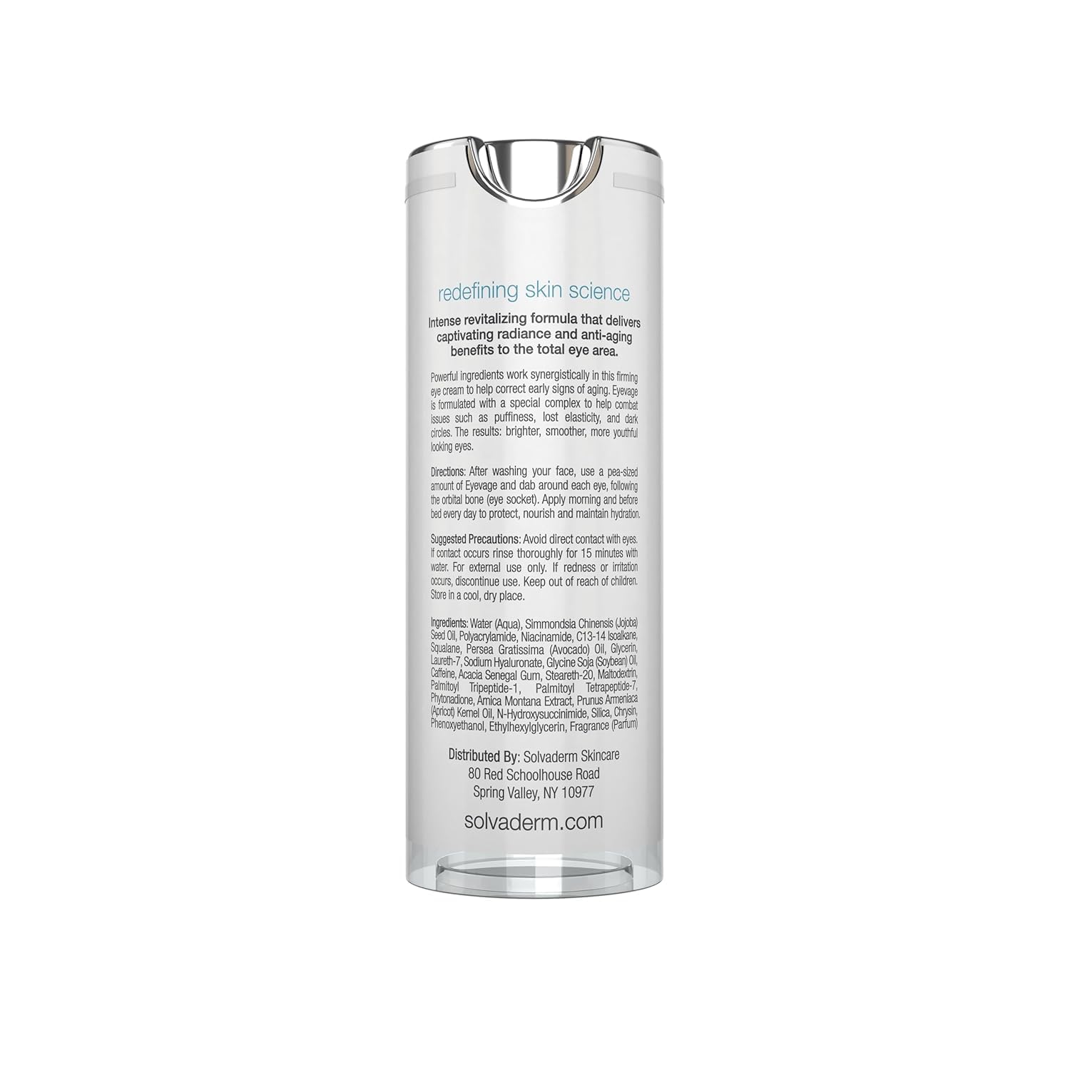 Solvaderm Eyevage Anti-Aging Eye Cream – Reduces Dark Circles, Puffiness, Fine Lines & Wrinkles – Hydrating & Firming Under Eye Treatment for Bags, Crow’s Feet – Dermatologist-Recommended Skincare