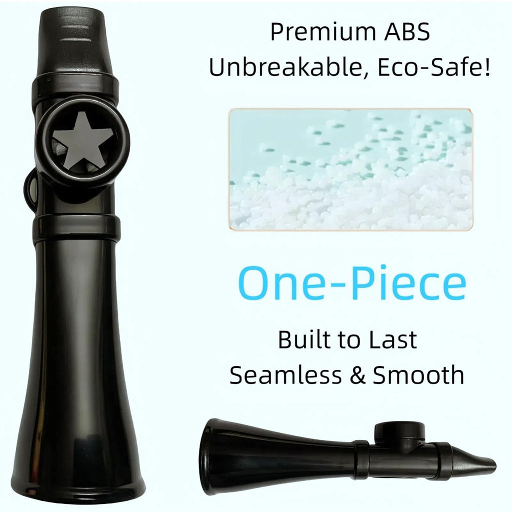 HYWEMIU Kazoo for Adults Washable, Premium ABS Kazoos for Adults, Smooth Permanent Kazoo Membrane Professional Easy to Learn, Musical Instruments for Guitar, Ukulele, Violin, Piano (Black)