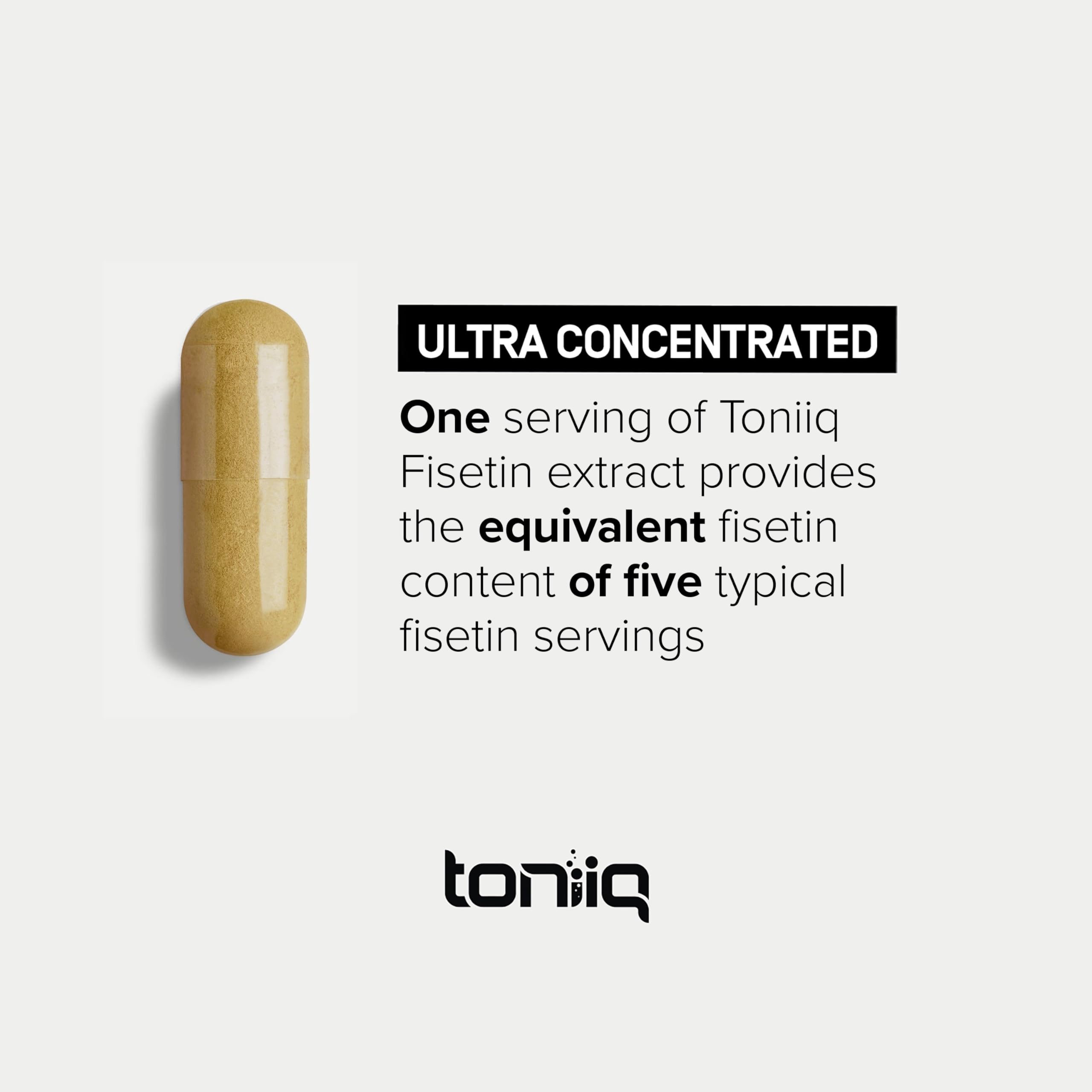 Toniiq Ultra High Purity Fisetin 500mg - 98%+ Higly Purified & Bioavailable Fisetin Supplement with MCT Oil for Absorption - Third-Party Tested Senolytic Supplements for Aging Support - 60 Capsules