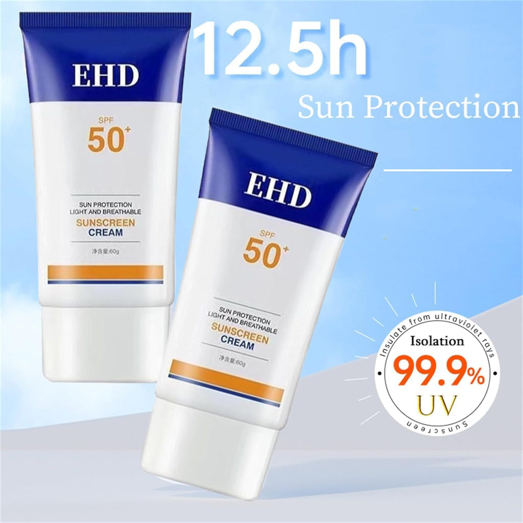 JILGEIER EHD Sunscreen for Face SPF 50, Natural Cream, Fast Absorption, No Sticky Feeling (2Pcs)