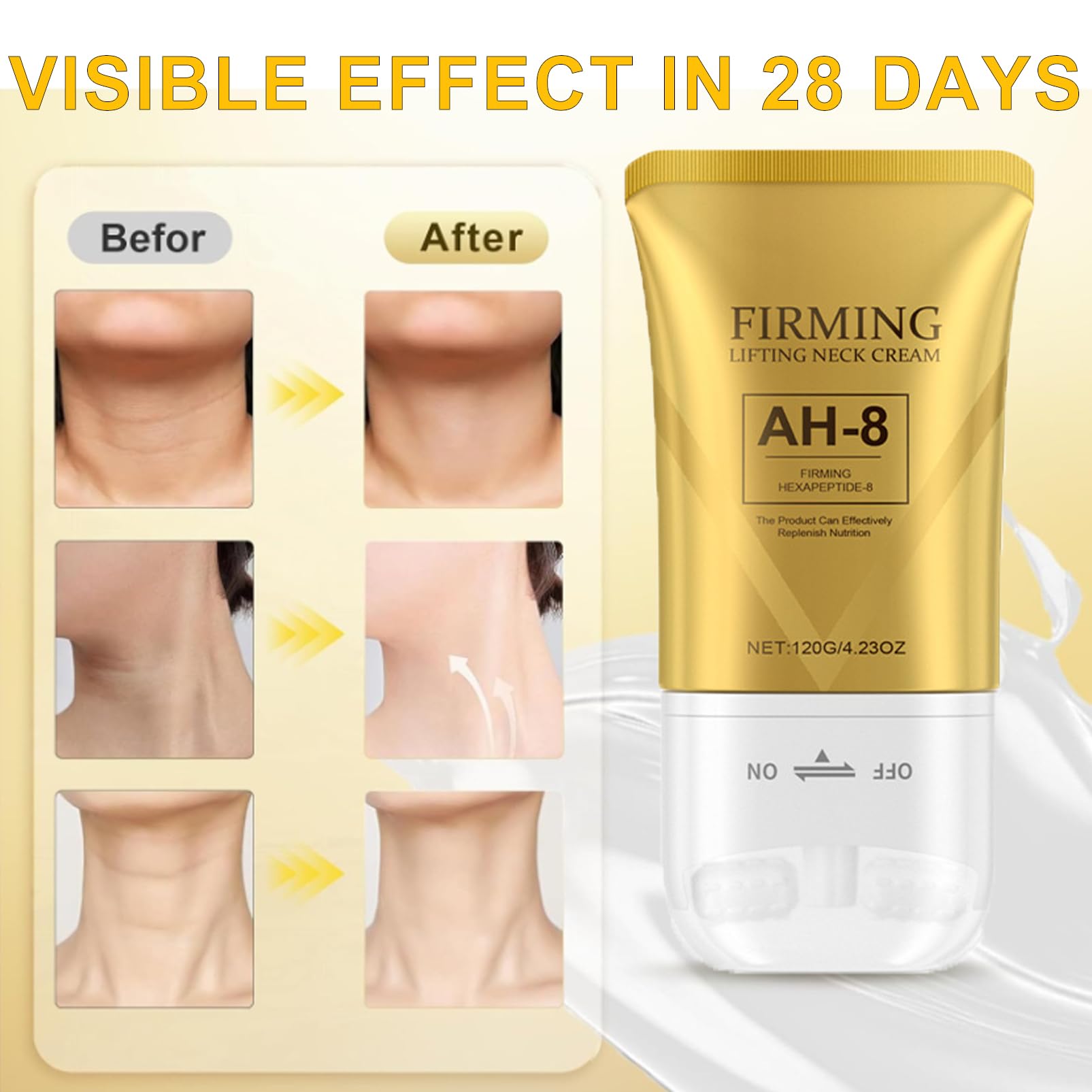 Neck Creams for Firming Roller,AH-8 Firming Neck Cream for Sagging Skin,Neck & Eye Care Set,Eye Cream for Dark Circle and Puffy Eye,Tightening & Reduce Double Chin,Skin Tightening Cream Body
