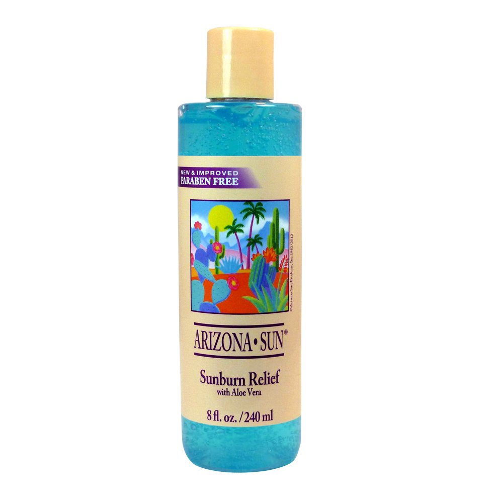Arizona Sun Sunburn Relief with Aloe Vera – 8 oz – Relieves Cuts – Insect Bites – Scrapes – Abrasions – Minor Burns Itchy Skin – Healing – Soothing - Moisturizing – Peeling Relief
