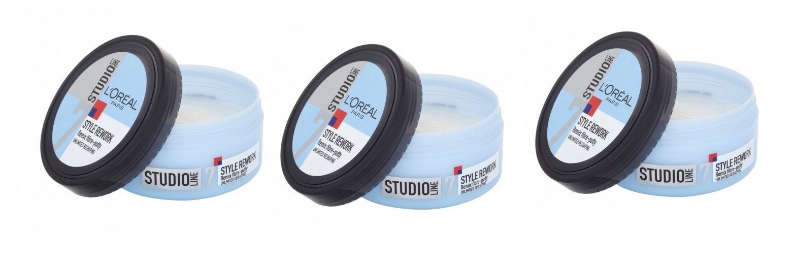 THREE PACKS L'Oreal Studio Line Style Rework Remix Fibre Putty 150ml