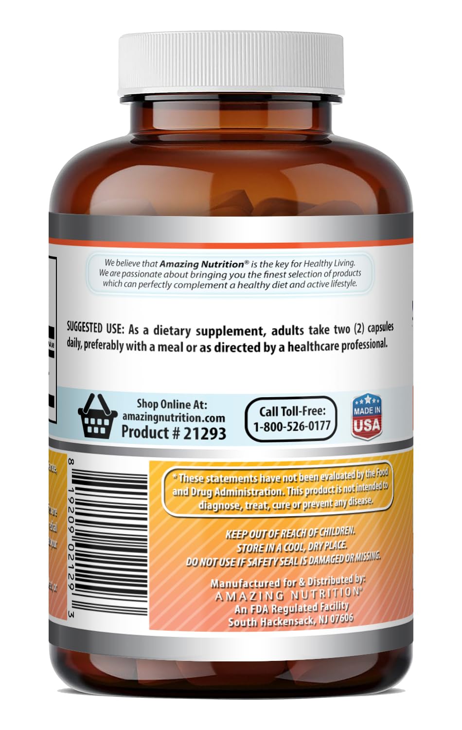 Amazing Formulas Berberine 1000mg Per Serving 250 Capsules Supplement | Non GMO | Gluten Free | Made in USA- Proudly Made in the USA with Guaranteed Purity & Potency