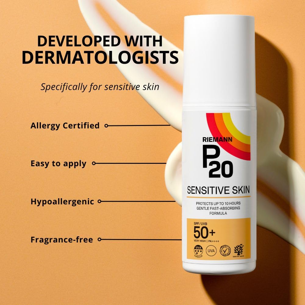RIEMANN P20 SPF50 Sensitive Sun Cream 100 ml, White