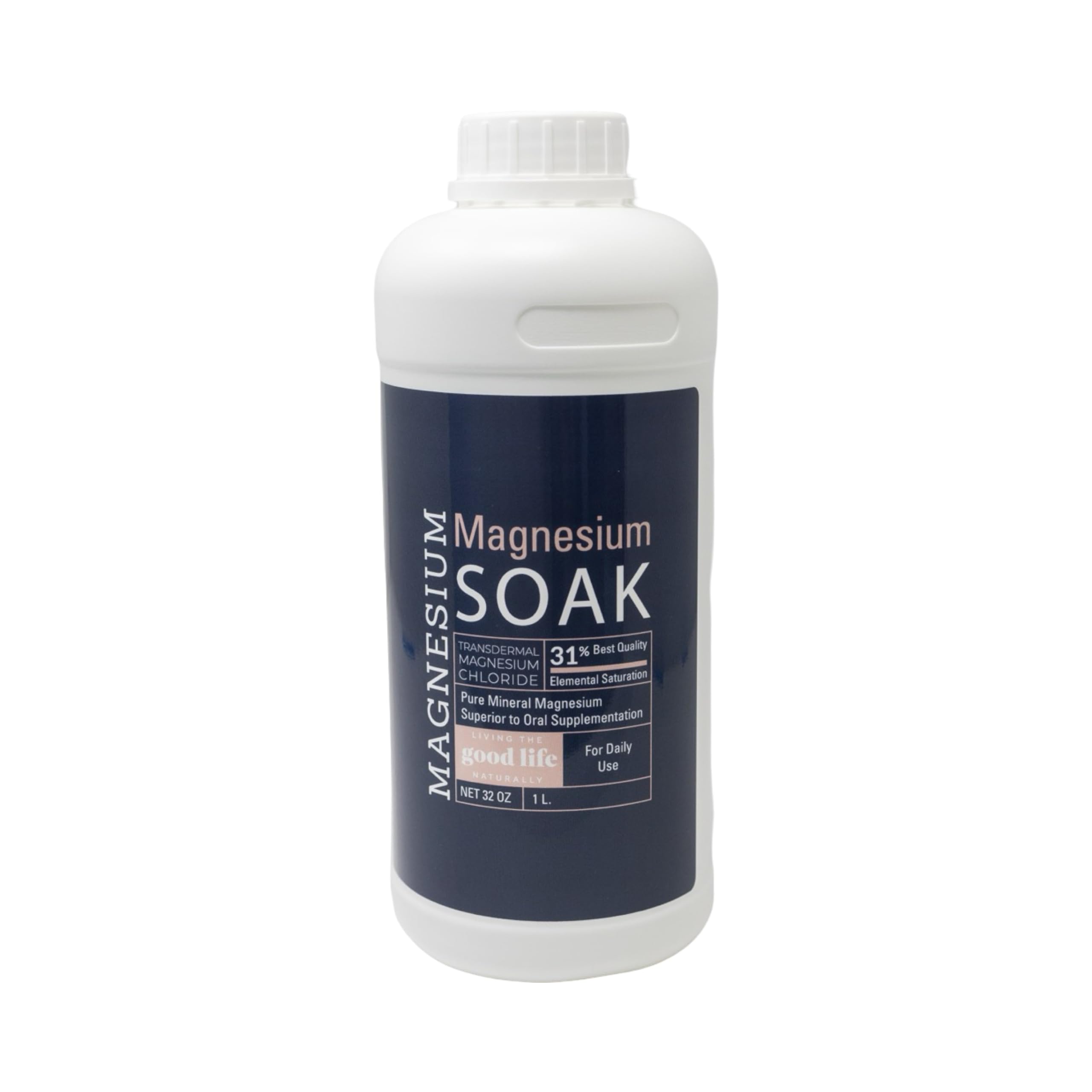 Magnesium Soak - 100% Pure Zechstein Transdermal Magnesium Oil Bath Soak for Relaxation, Skin Health, and Wellness - Magnesium Foot Soak and Bath Soak - 32oz