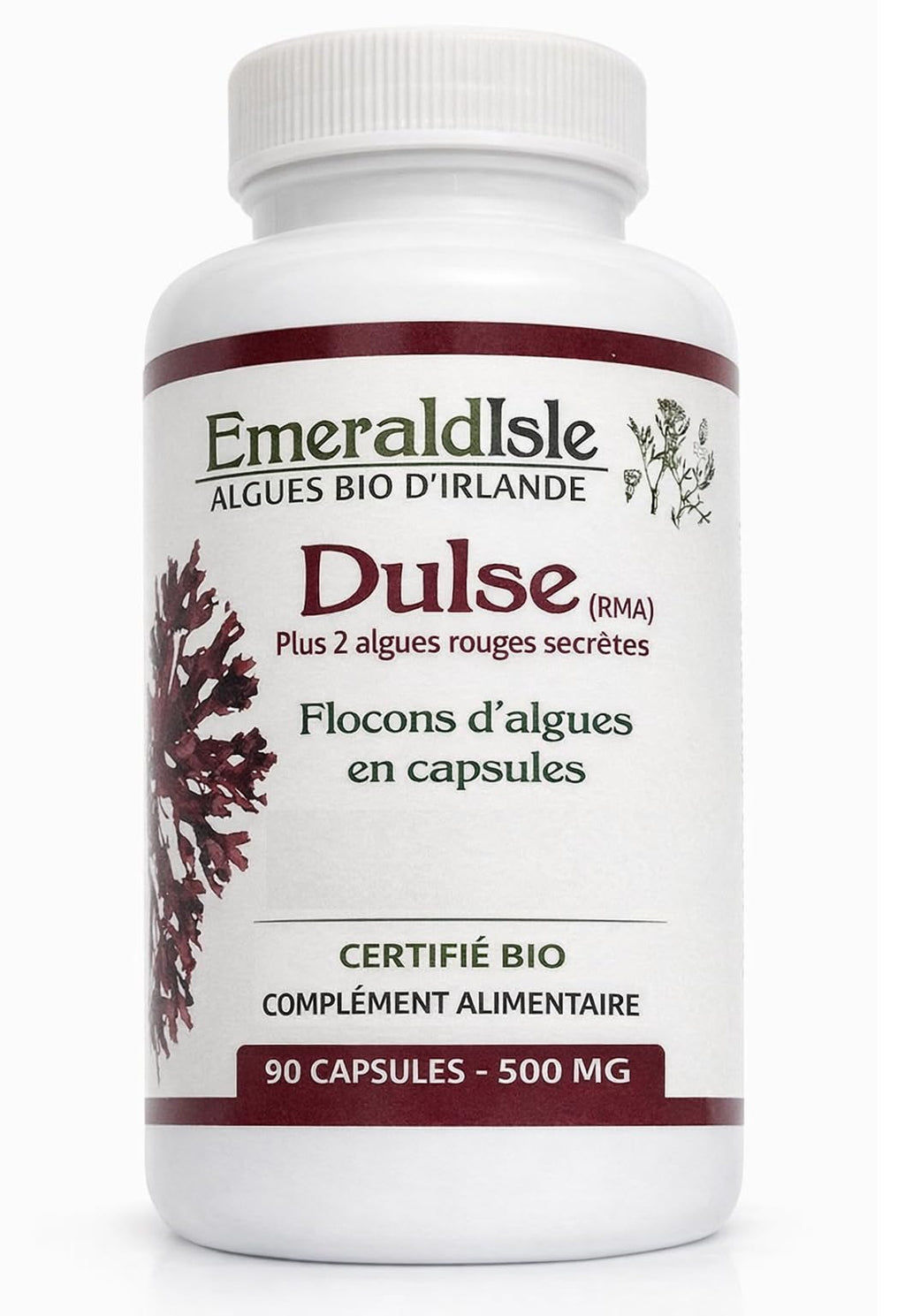 Vitamins and Minerals Dulse Seaweed Capsules Certified Organic Harvested on the North Atlantic Coast of Ireland