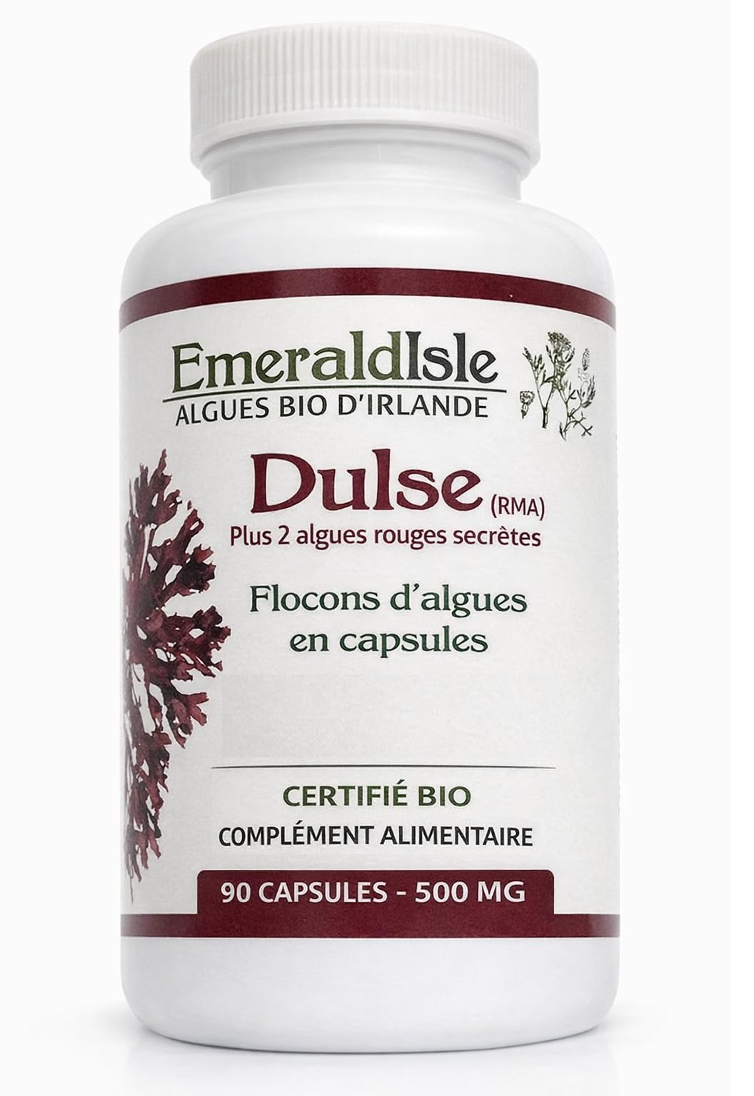 Vitamins and Minerals Dulse Seaweed Capsules Certified Organic Harvested on the North Atlantic Coast of Ireland
