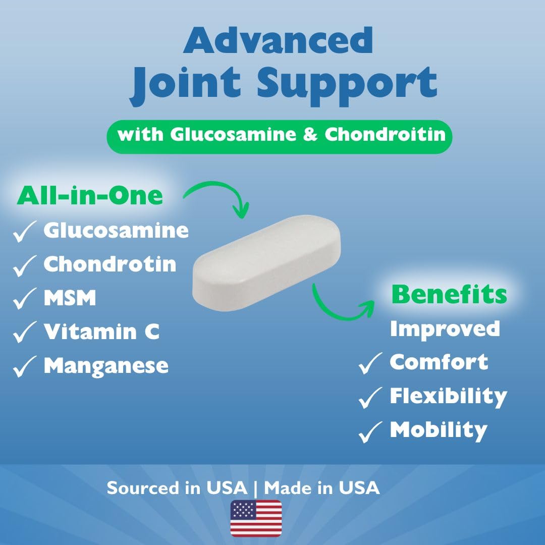 KALA HEALTH MSMPure Advanced Joint Support Tablets – Glucosamine, Chondroitin, OptiMSM, Ester-C & Manganese for Joint Health, Flexibility & Mobility – Vegetarian-Sourced Glucosamine, 120 Count