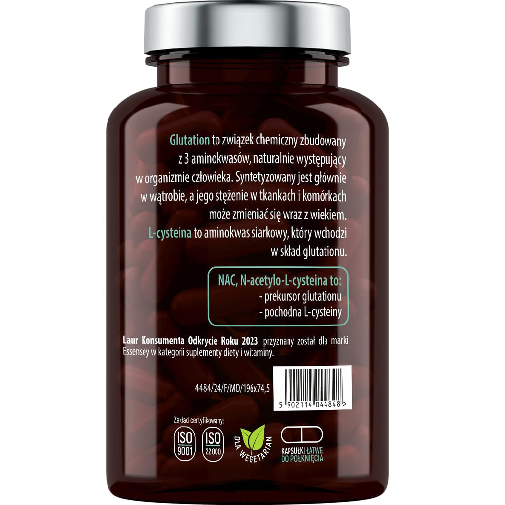 Essensey NAC N-Acetylo - Amino Acid L-Cysteine 150mg Capsules - Premium Liver Health Support with Glutathione Precursor - Natural Detox Formula - 90 Vegetarian Capsules