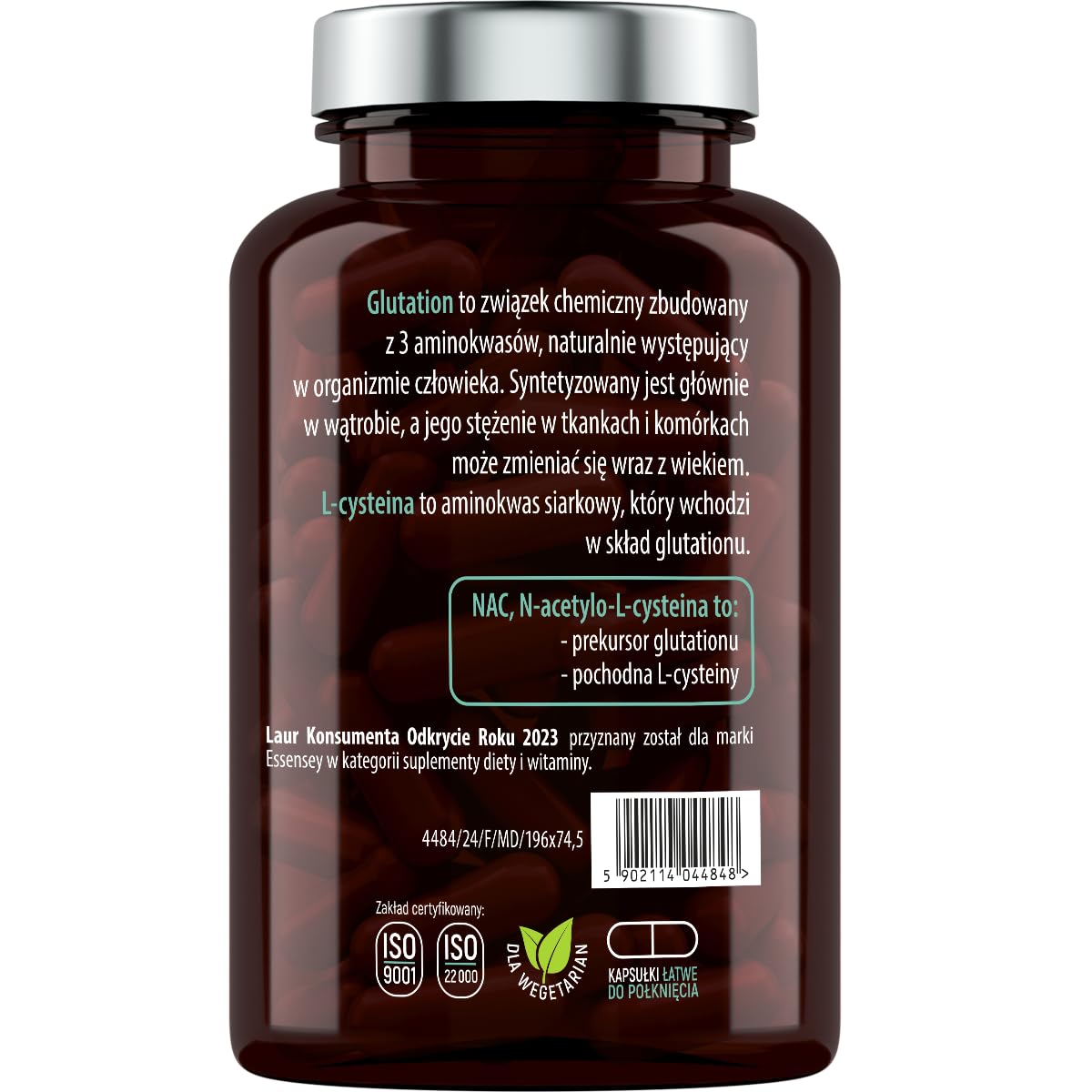 Essensey NAC N-Acetylo - Amino Acid L-Cysteine 150mg Capsules - Premium Liver Health Support with Glutathione Precursor - Natural Detox Formula - 90 Vegetarian Capsules