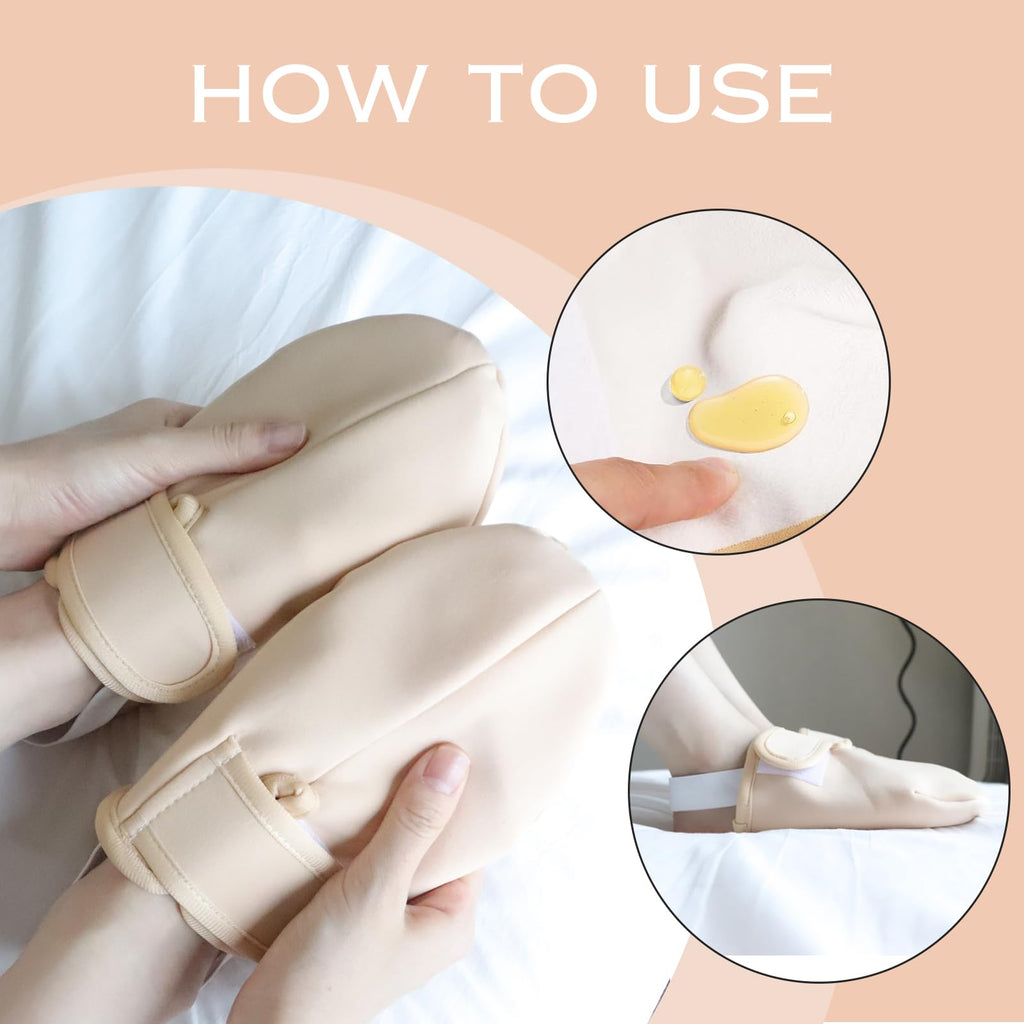 2Pcs Castor Oil Pack for Feet, Castor Oil Pack Wrap Kit Organic Cotton Reusable, Organic Castor Oil Wrap for Toes,Caster Oil Pack Wrap Kit Relieve Foot Muscles Pain (Oil Not Included)