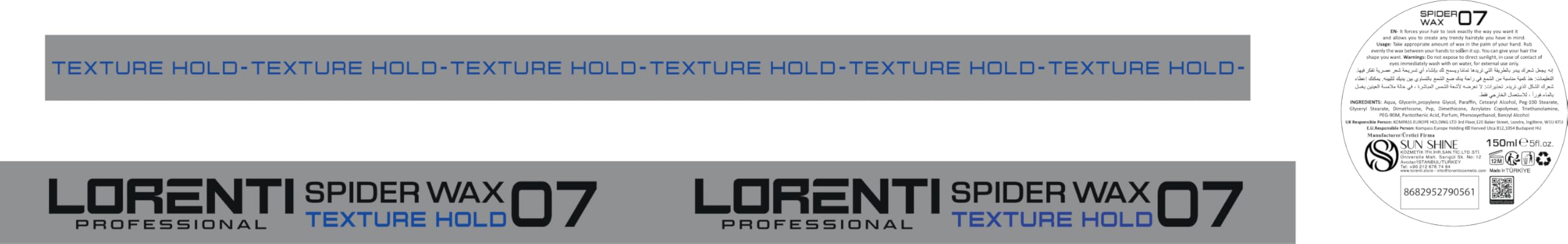 LORENTI Styling Hair Wax Pro-Vitamin B5 Men Collection Strong Hold (Spider Wax) 150ml