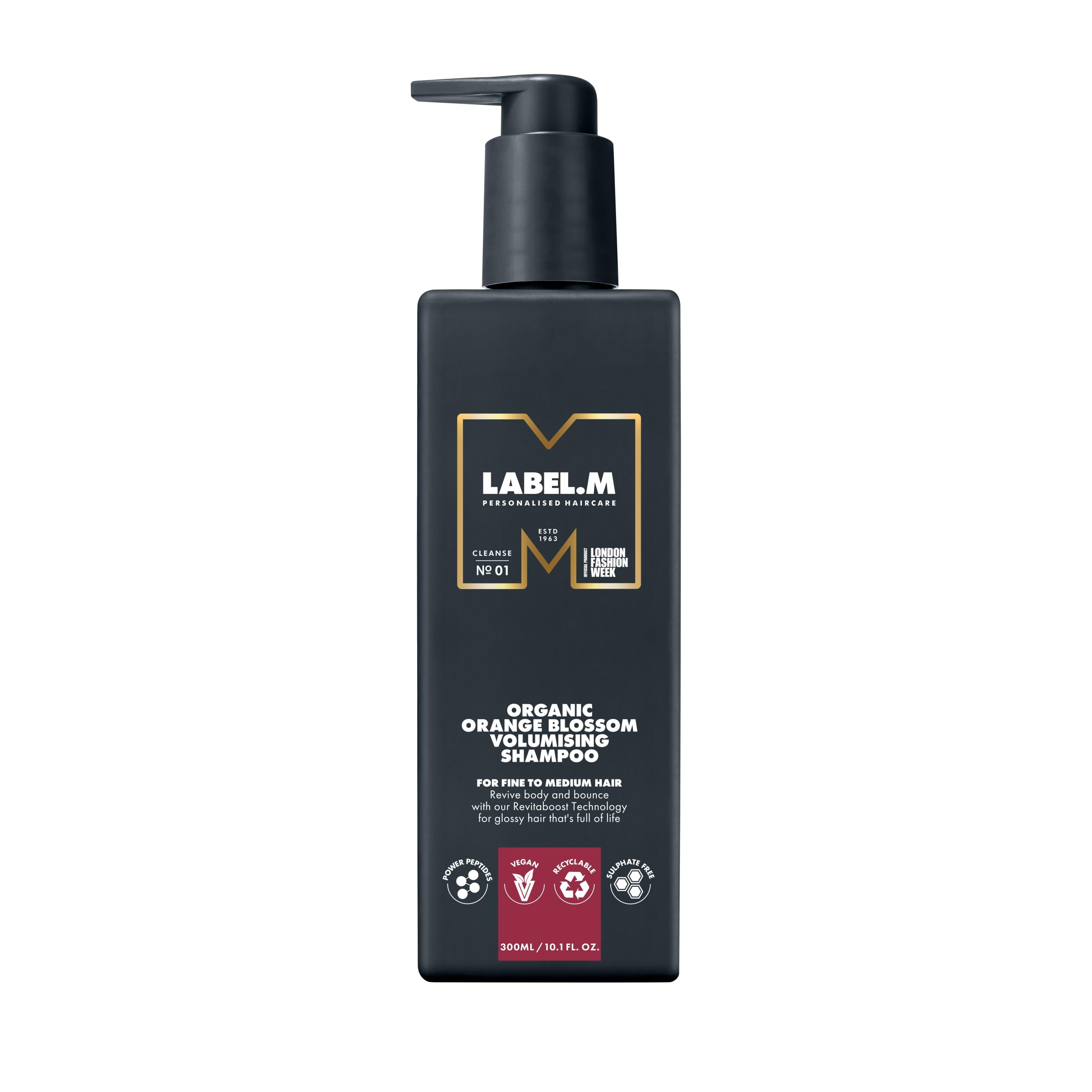 LABEL.M Organic Orange Blossom Volumising Shampoo 300ml – With Recyclable Pump