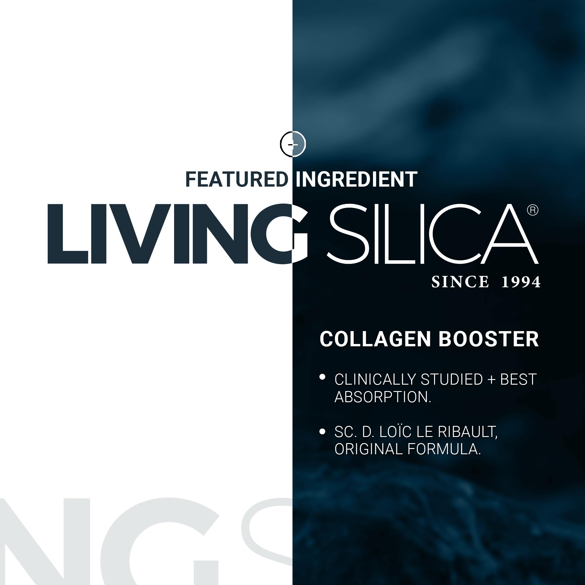 Living Silica ORGONO Mineral-Based Collagen Booster Capsules | Silica-Based | Supports Collagen & Elastin for Joint & Bone Support, Glowing Skin, Strong Hair & Nails | 120 Capsules