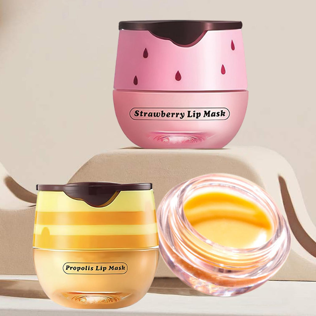 XdealCozyxc 4PCS Honey Lip Balm Uk Lip, Bee Honey Lip Balm for 24h Moisture & Wrinkle Repair