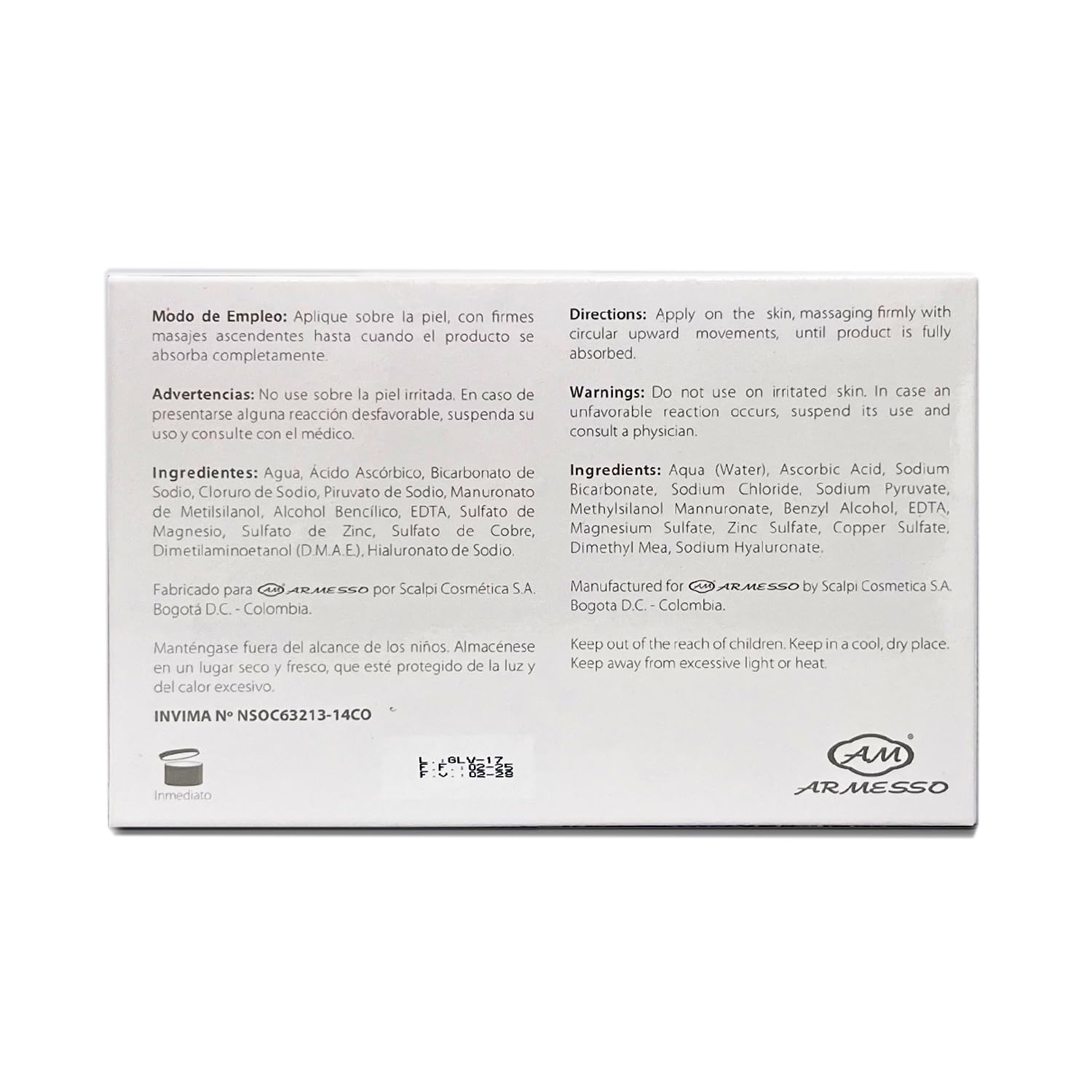 AM Armesso | Gluteox – Buttocks Firming & Lifting Serum | With DMAE, Organic Silica, Hyaluronic Acid & Antioxidants | For Professional Cosmetic Use Only | 5x10mL Vials