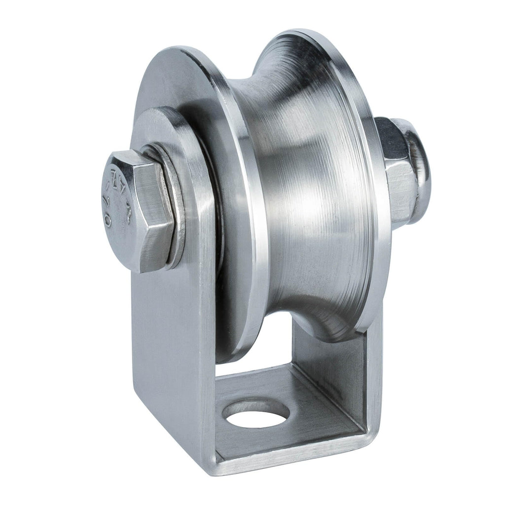 SHINICO Cable Pulley Wheel Heavy Duty Wall Mount, Duplex Bearings, Stainless Steel Rope Pulley for Pulley System, Sliding Gate, 1 Pack