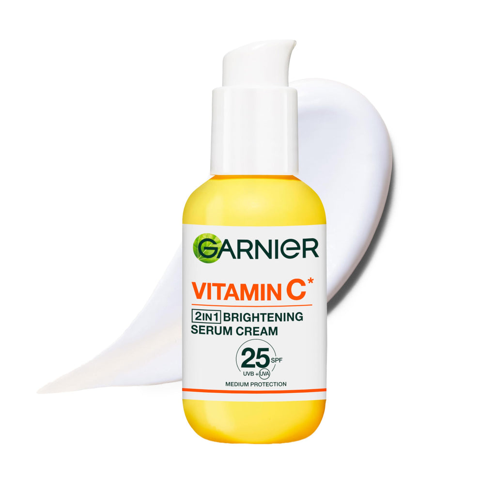 Garnier Vitamin C* Serum Cream, Brightening Face Moisturiser, SPF25, 50ml