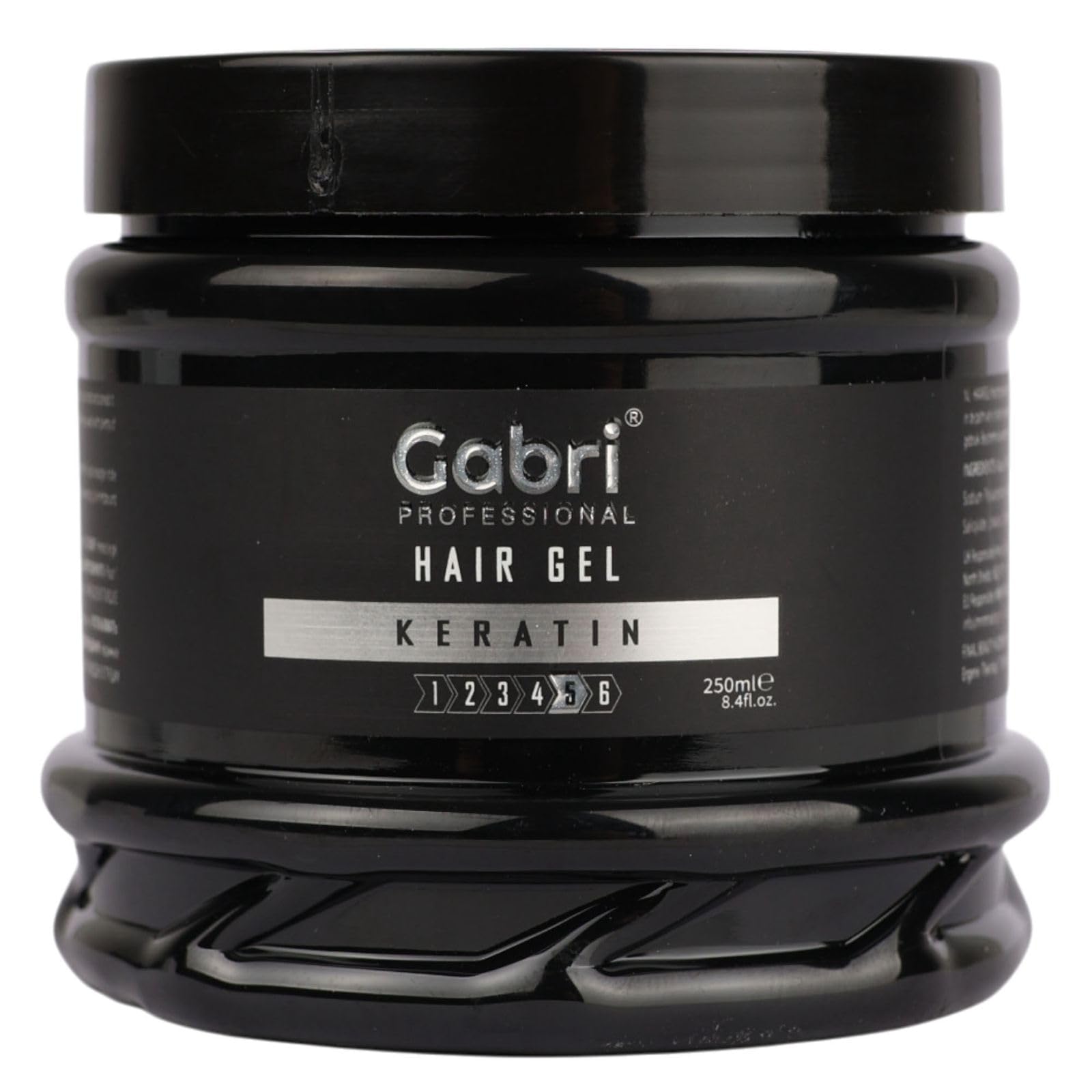 Gabri Hair Styling Gel, Firm Hold Styling Hair Gels, High Gloss, Anti-Frizz Effect, Edge Control, For All Hair Types (250 g (1 Pack), Keratin)