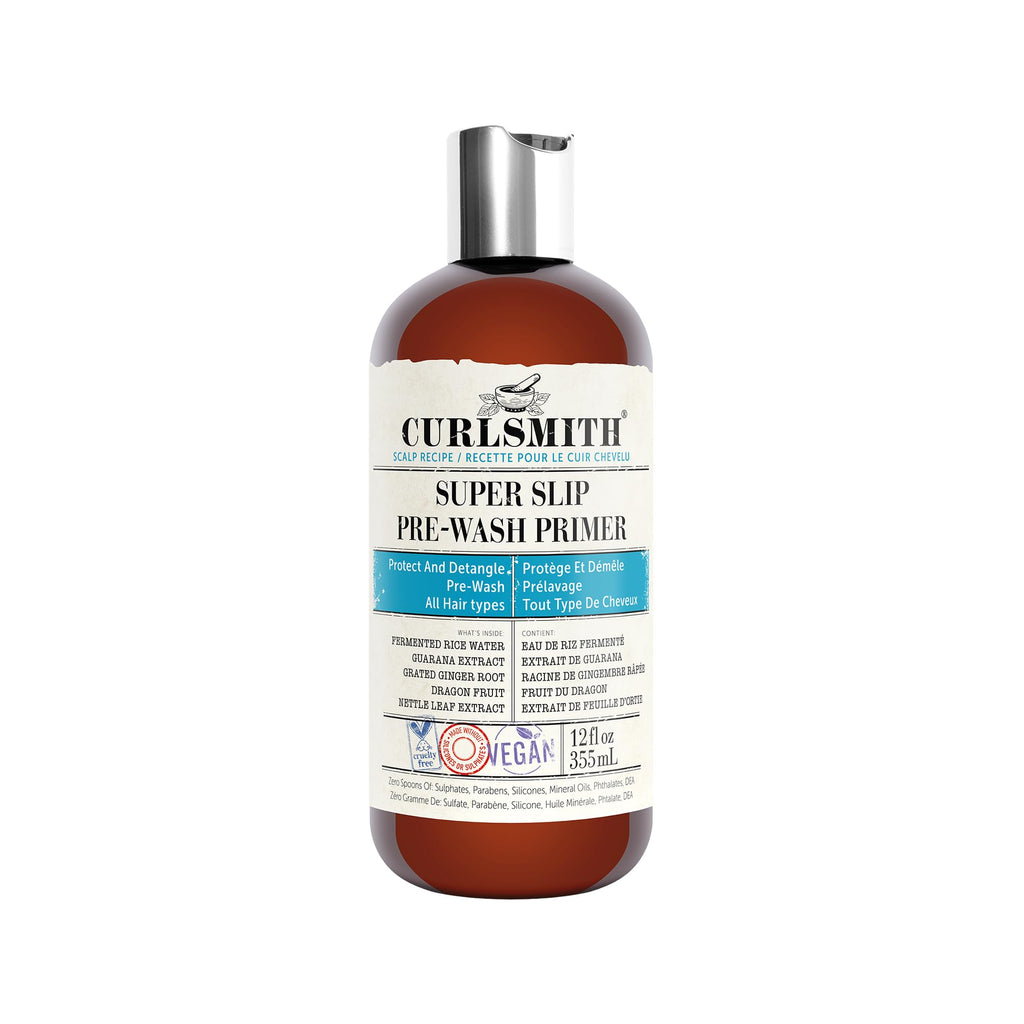 CURLSMITH - Super Slip Pre-Wash Primer - Vegan Scalp Stimulating Treatment, Protecting and Moisturising (12 fl oz)