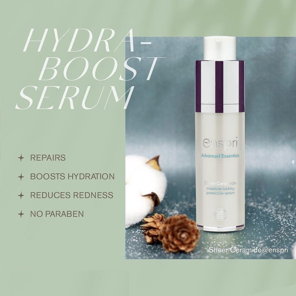 Enspri Sheer Ceramide Moisture-locking Protective Serum increased Elasticity, firmness, skin resurfacing, and reduced wrinkles